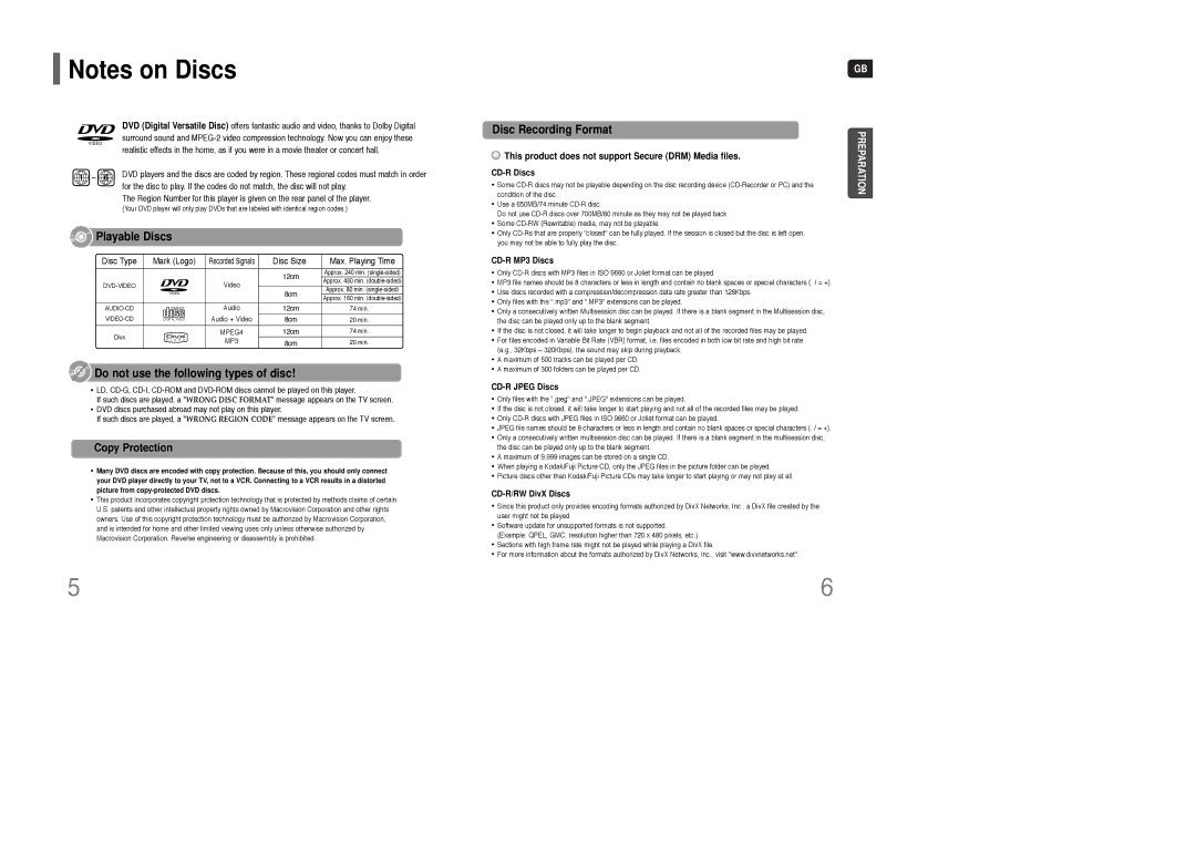 Samsung AH68-01835K instruction manual Copy Protection, This product does not support Secure DRM Media files 