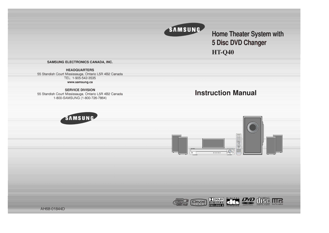 Samsung AH68-01844D instruction manual HT-Q40 