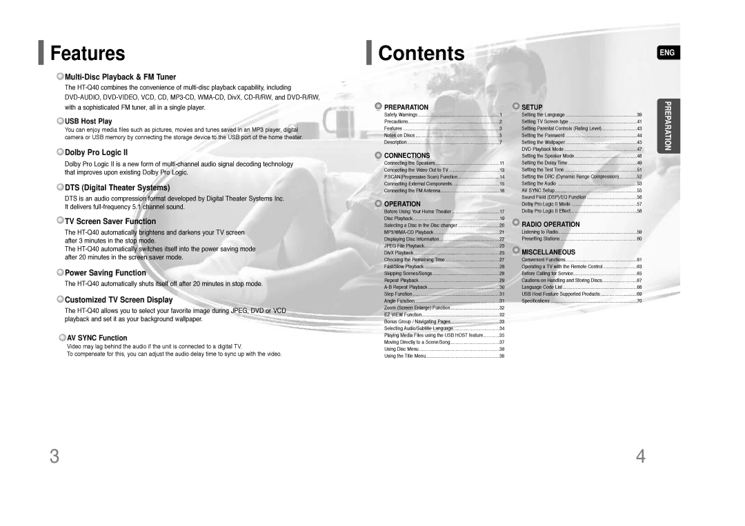 Samsung AH68-01844D instruction manual Contents 