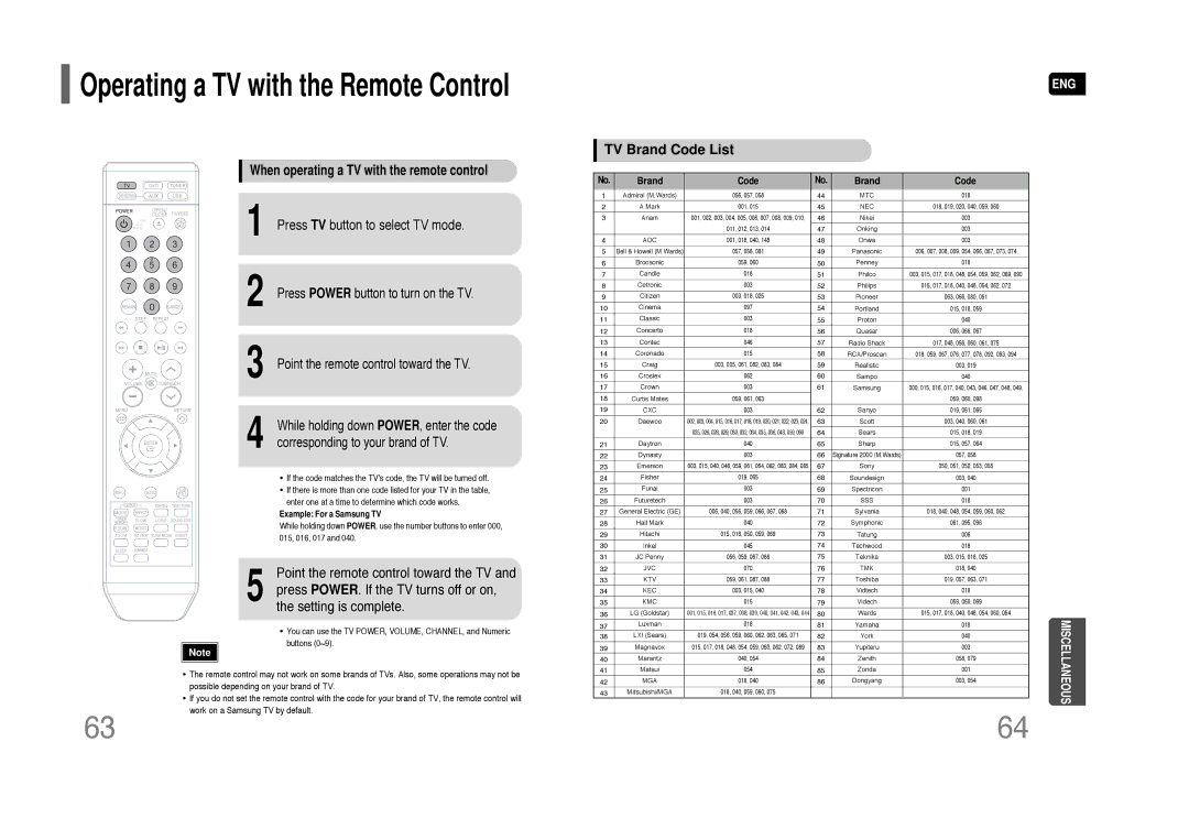 Samsung AH68-01844D instruction manual Press Power button to turn on the TV, Point the remote control toward the TV 