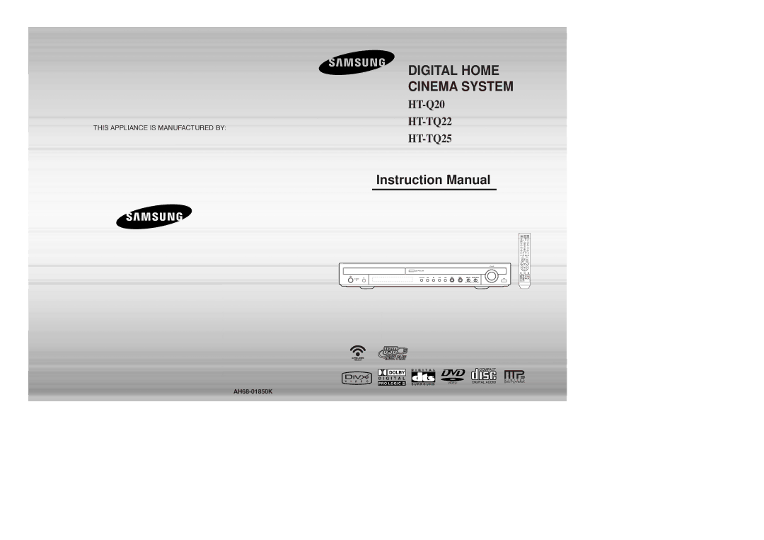 Samsung AH68-01850K instruction manual Digital Home Cinema System 