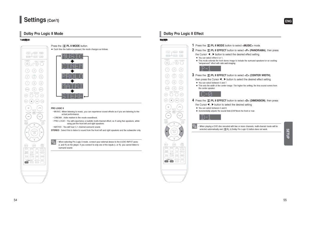 Samsung AH68-01959S instruction manual Dolby Pro Logic II Mode, Dolby Pro Logic II Effect, Press the PL II Mode button 