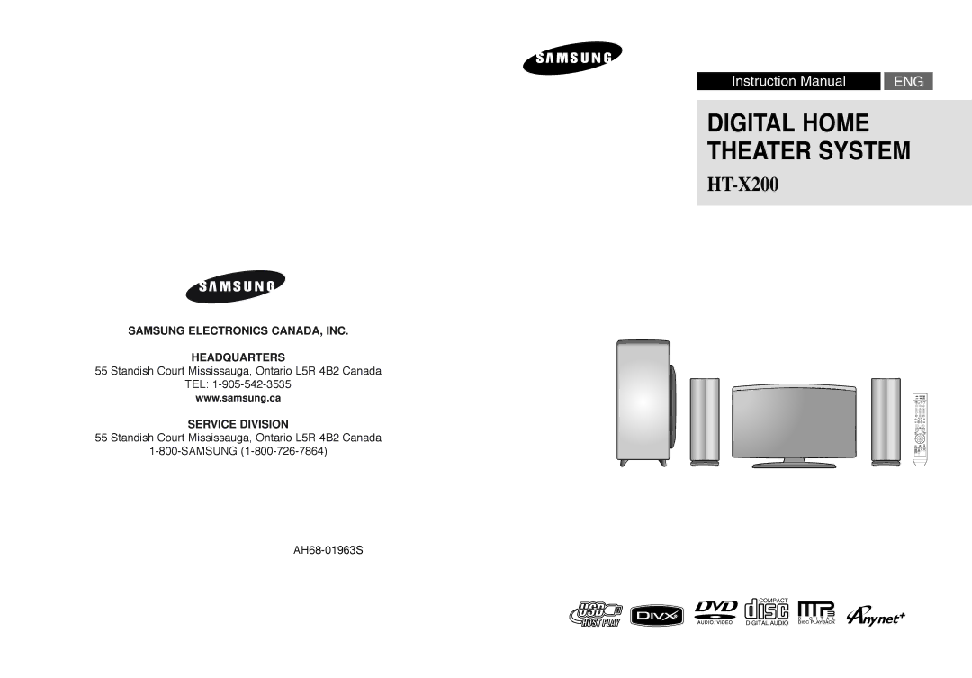 Samsung AH68-01943R, AH68-01963S instruction manual Digital Home Theater System 