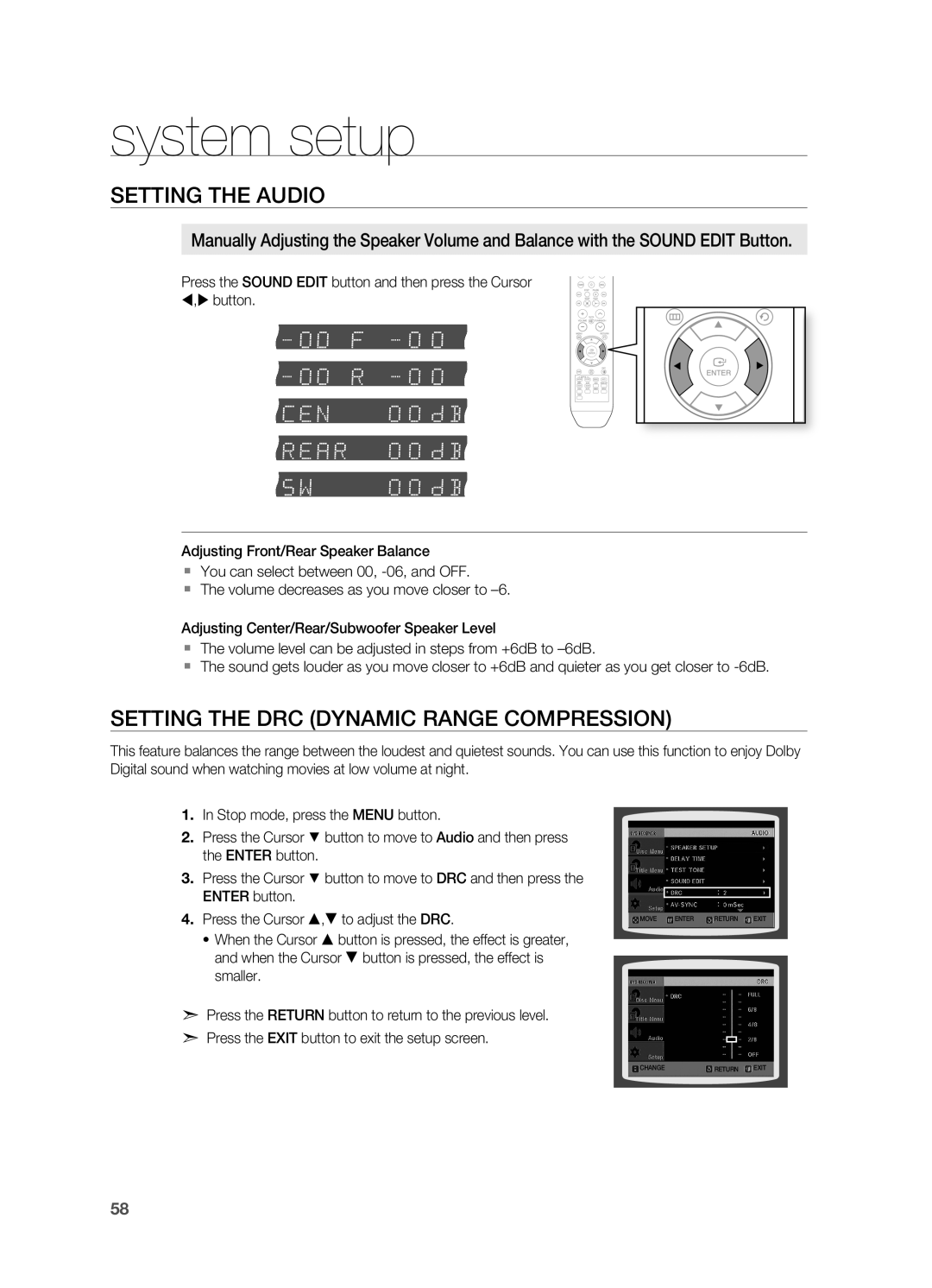 Samsung AH68-02055S manual SEttinG tHE DrC DynamiC ranGE COmPrESSiOn 