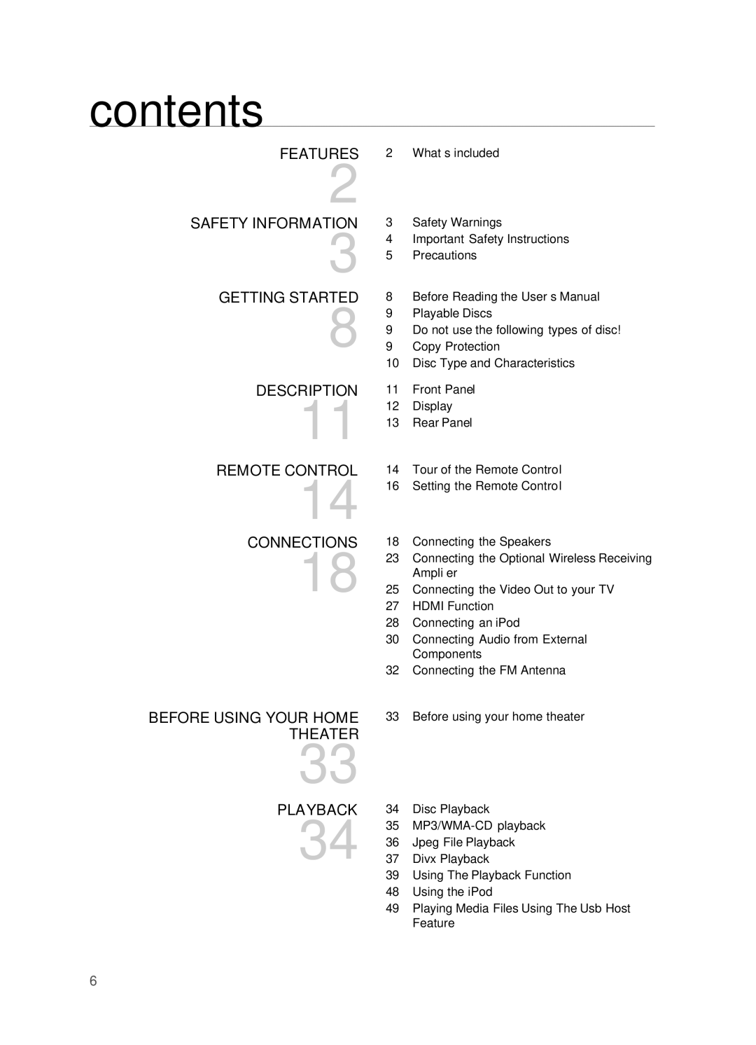 Samsung AH68-02055S manual Contents 