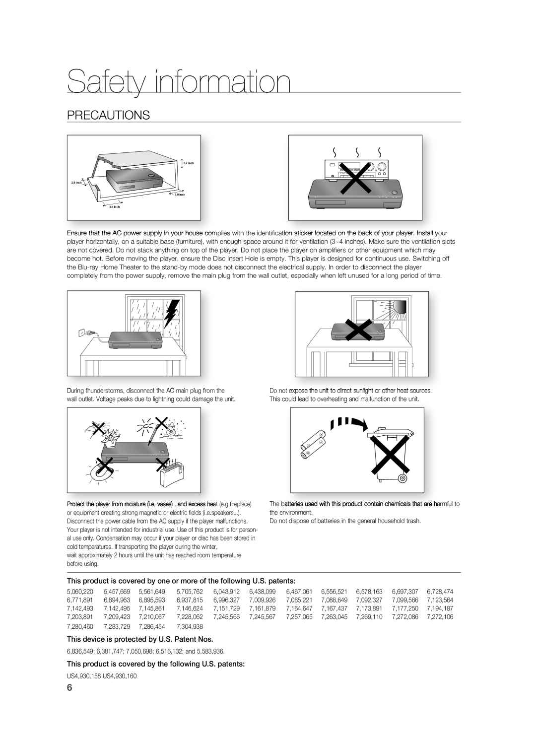 Samsung AH68-02178Z, HT-BD1200 user manual Precautions 