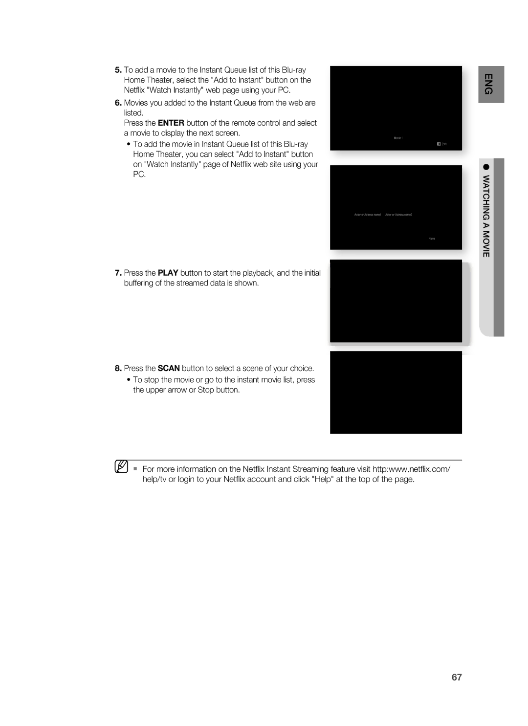 Samsung HT-BD1200, AH68-02178Z user manual To add the movie in Instant Queue list of this Blu-ray 