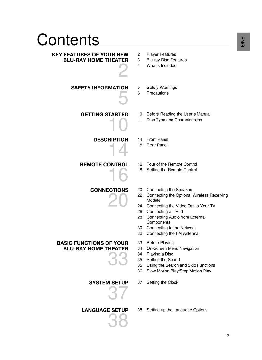 Samsung HT-BD1200, AH68-02178Z user manual Contents 