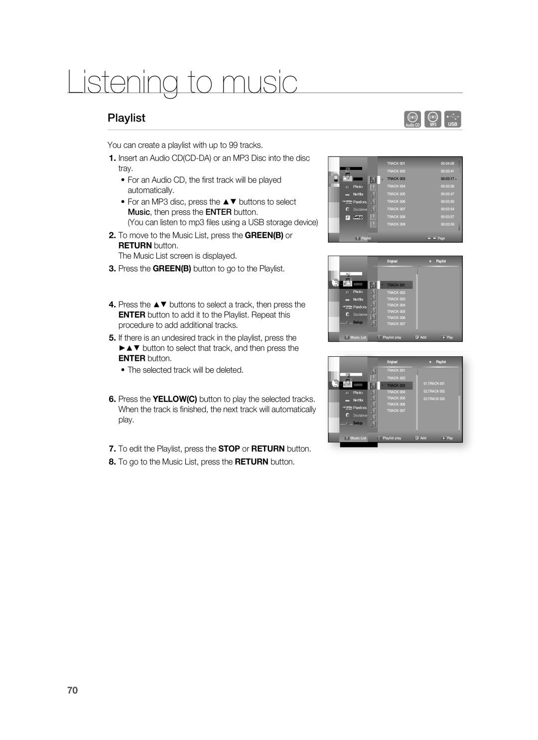 Samsung AH68-02178Z, HT-BD1200 user manual Playlist 