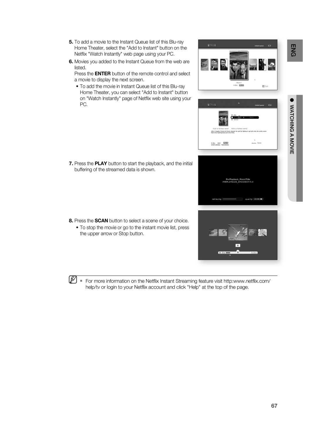 Samsung HT-BD1200, AH68-02178Z user manual To add the movie in Instant Queue list of this Blu-ray 