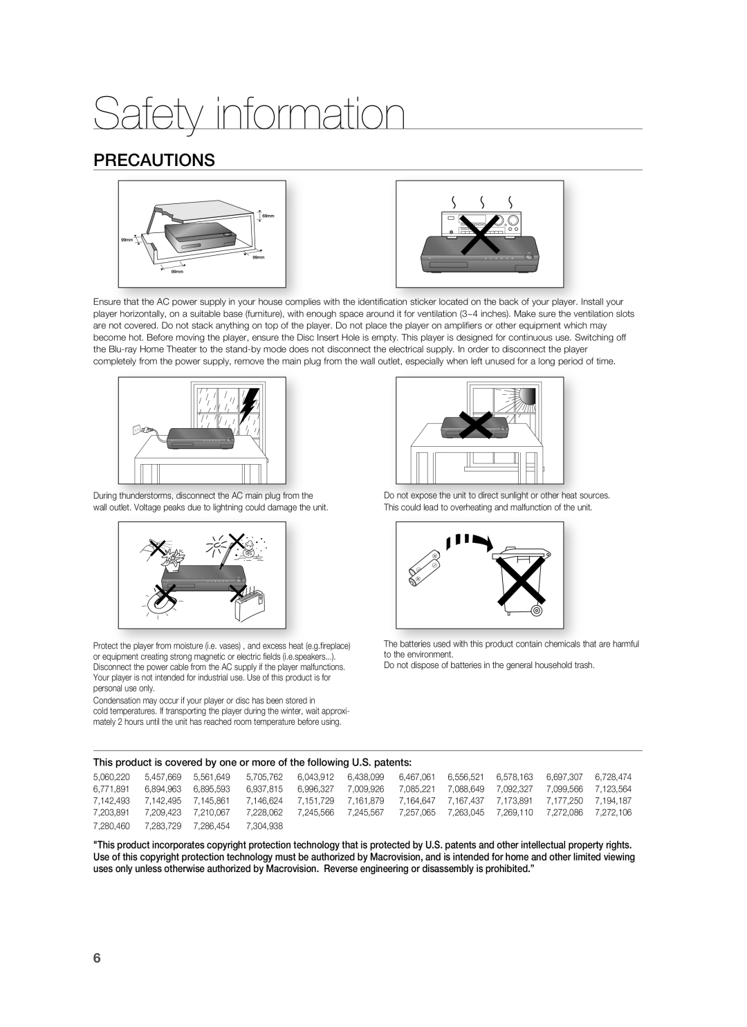 Samsung AH68-02231A, HT-BD3252A user manual Precautions 