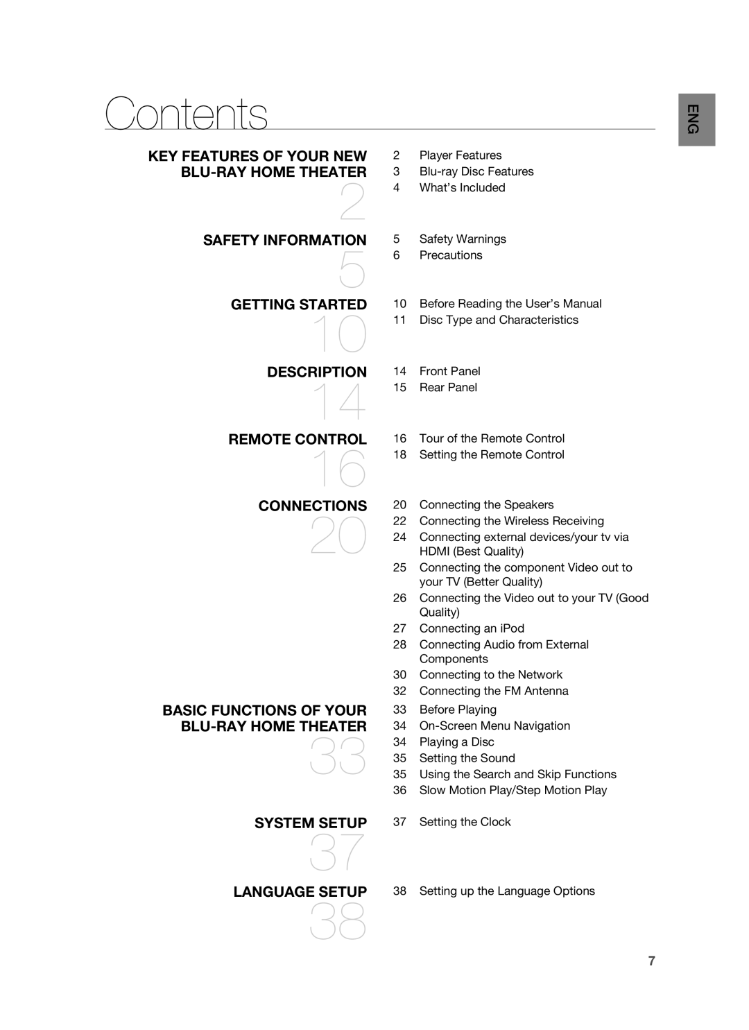 Samsung HT-BD3252A, AH68-02231A user manual Contents 