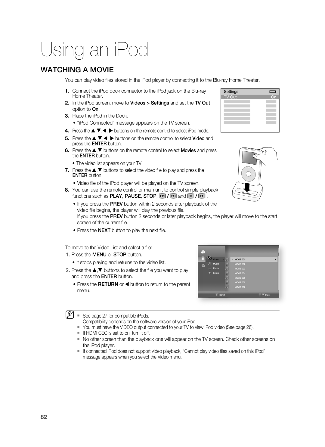 Samsung AH68-02231A, HT-BD3252A user manual Watching a Movie 