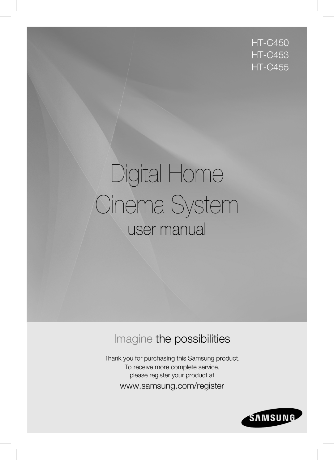 Samsung HT-C450, AH68-02259K, HT-C455, HT-C453 user manual Digital Home Cinema System 