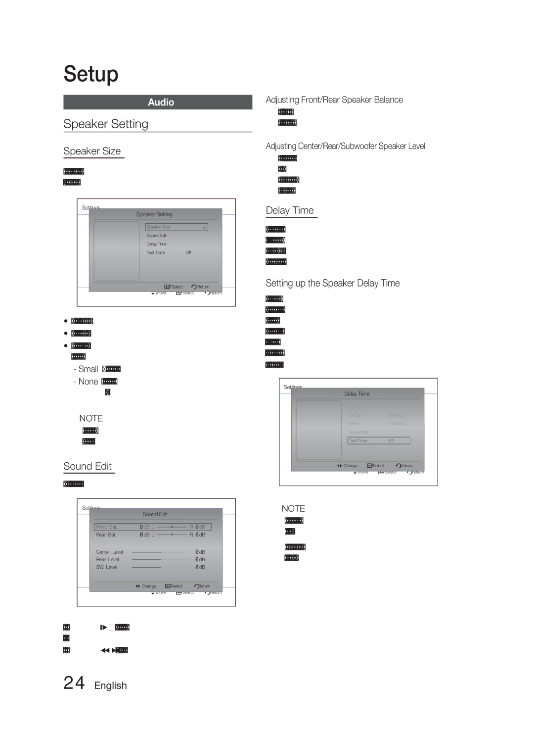 Samsung AH68-02259Q, HT-C463-XAC user manual Speaker Setting, Audio 