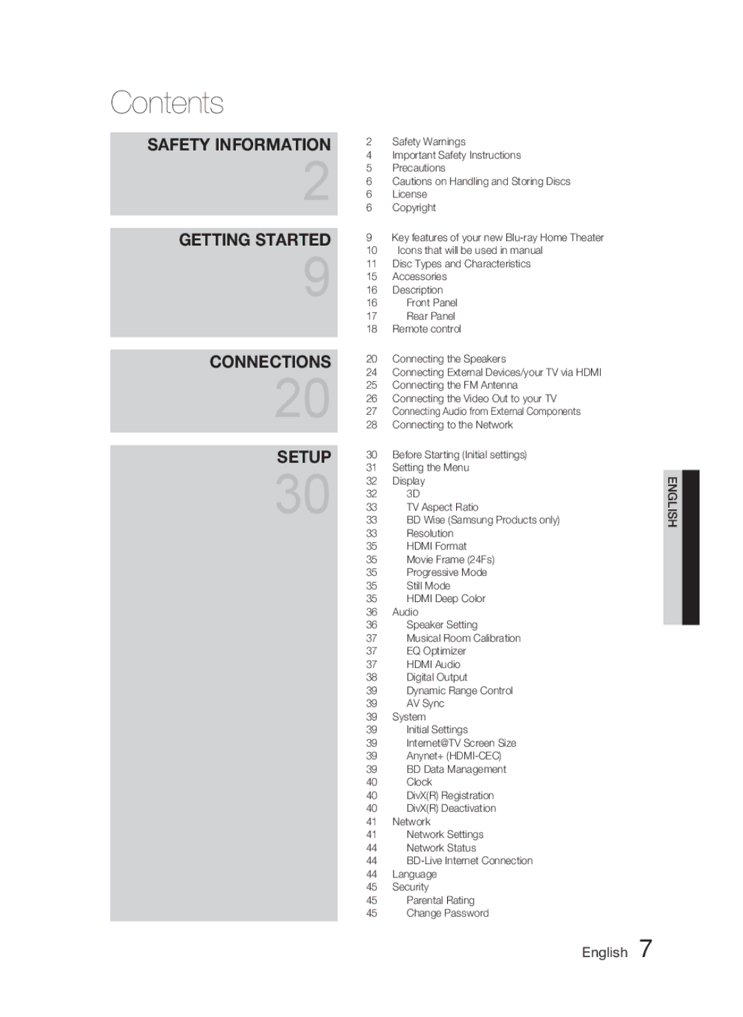 Samsung AH68-02279R user manual Contents 