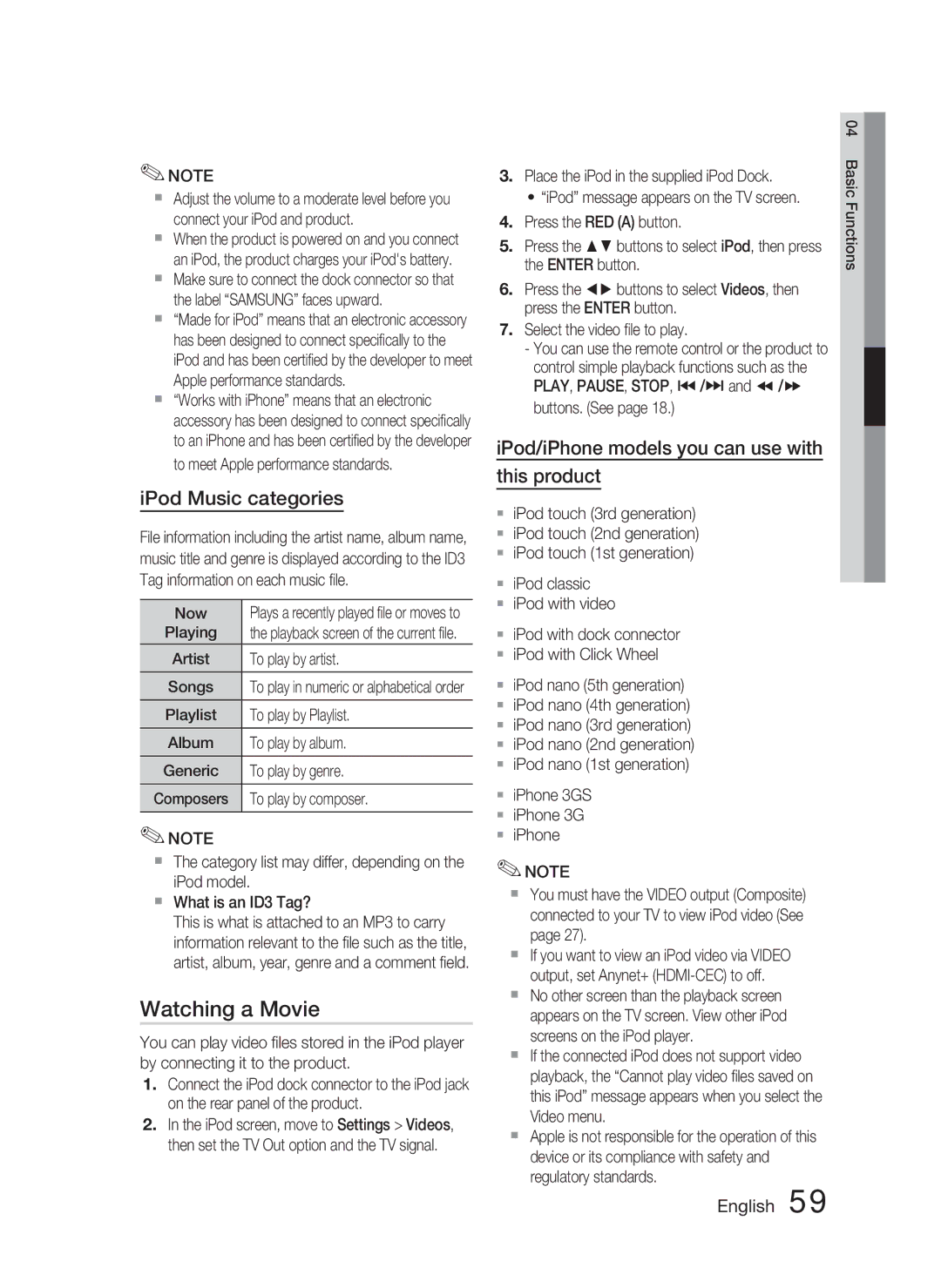 Samsung AH68-02279Y user manual Watching a Movie 