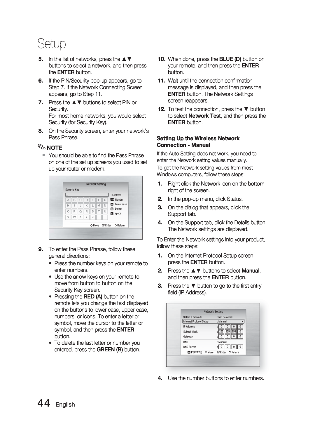 Samsung AH68-02279Y user manual English, Setup 