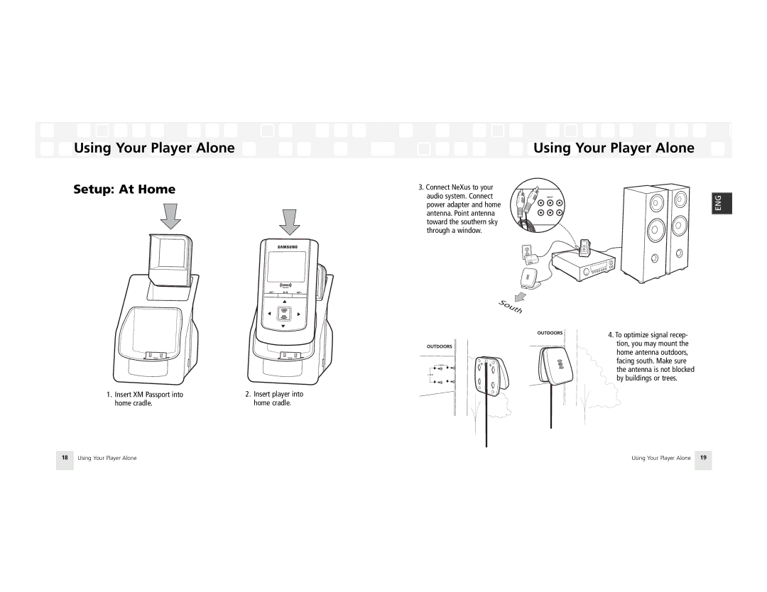 Samsung AH81-02185A XM manual Using Your Player Alone, Setup At Home 