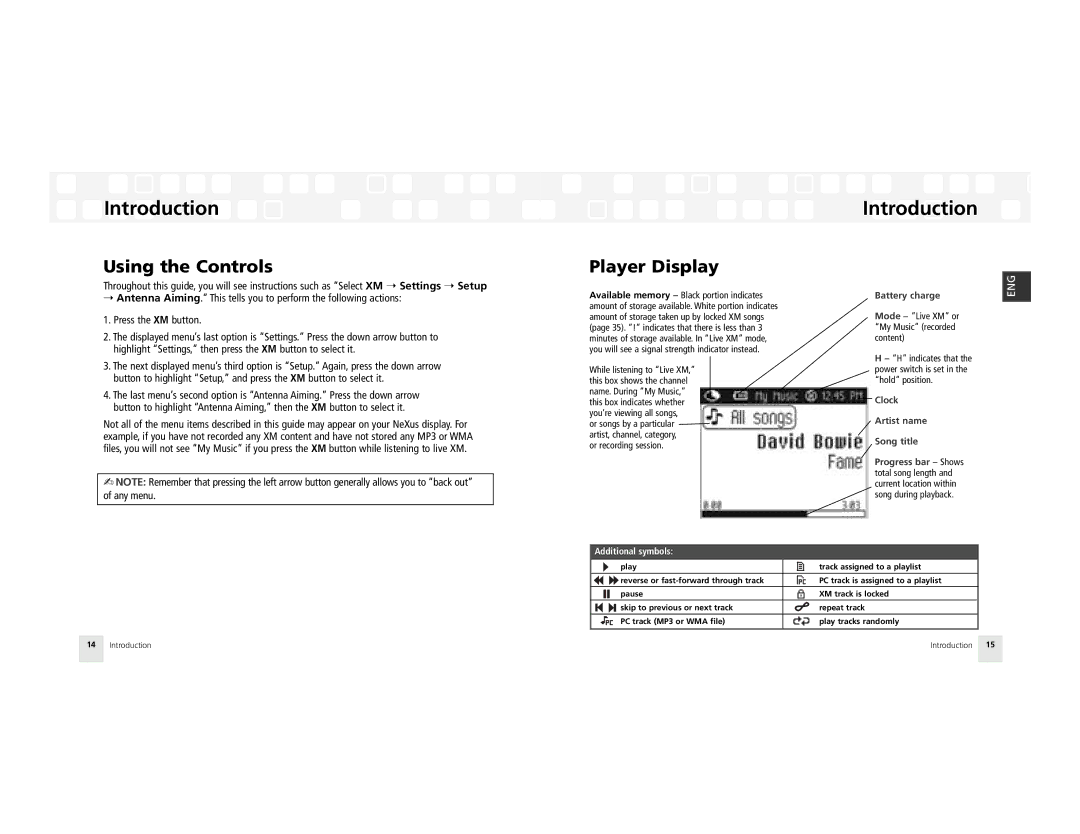 Samsung AH81-02185A XM manual Using the Controls, Player Display 