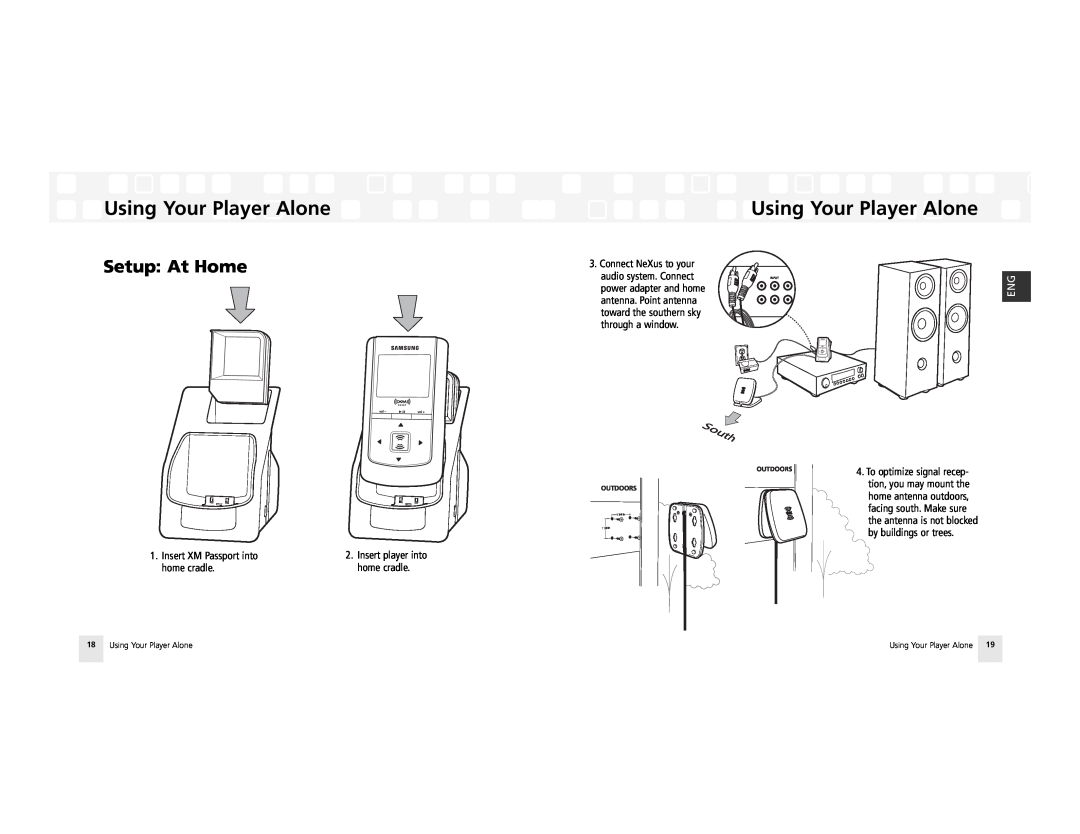 Samsung AH81-02185A XM manual Using Your Player Alone, Setup At Home 