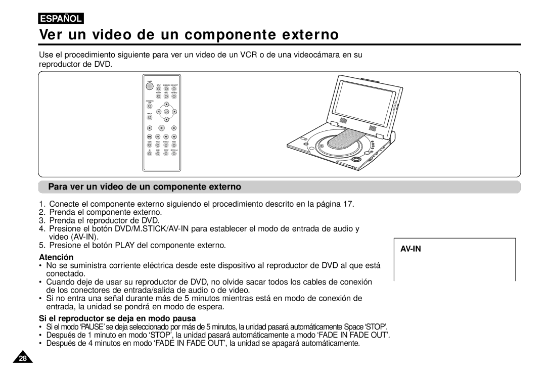 Samsung AK68-00052F manual Ver un video de un componente externo, Para ver un video de un componente externo 