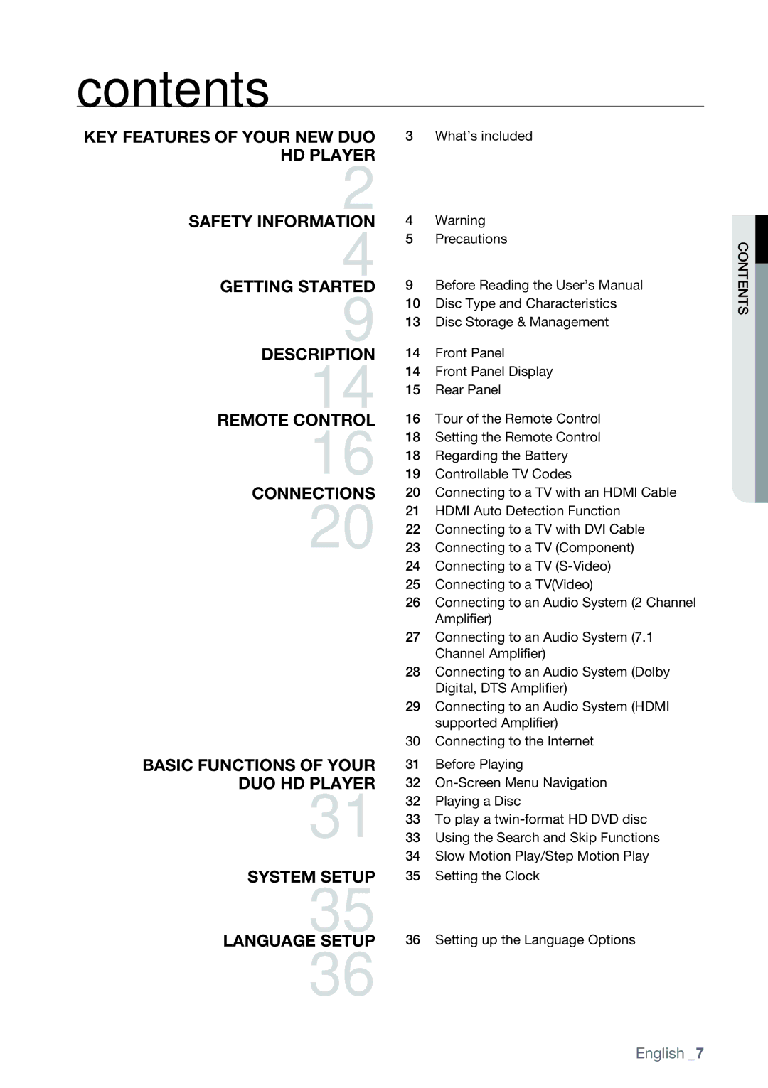 Samsung AK68-01477B user manual Contents 