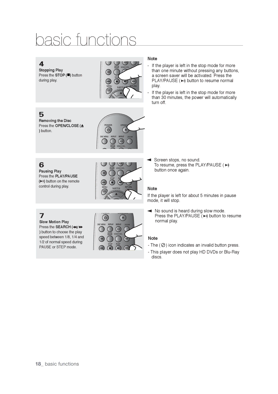 Samsung AK68-01765A user manual Stopping Play 