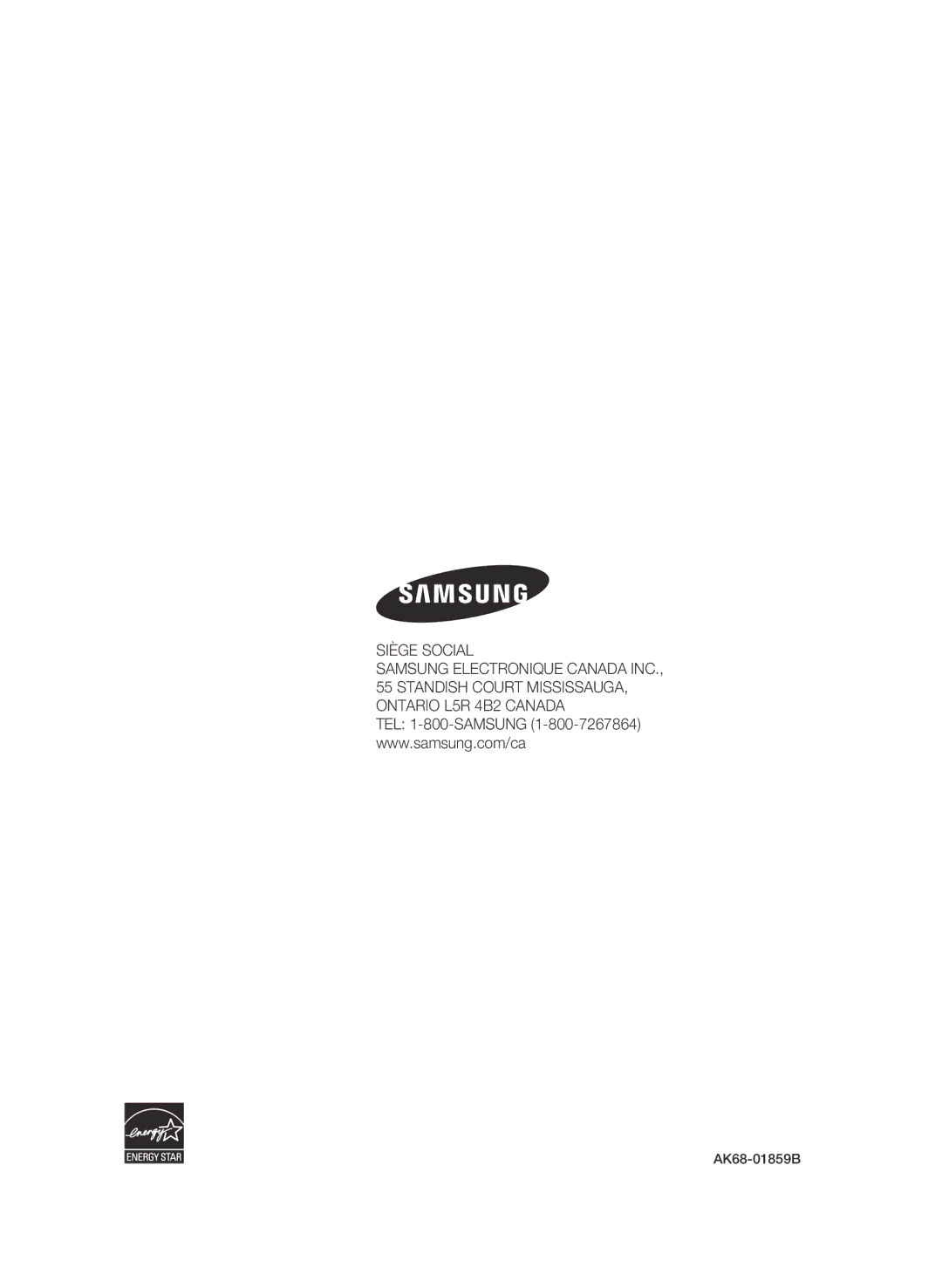 Samsung AK68-01859B user manual Siège Social 