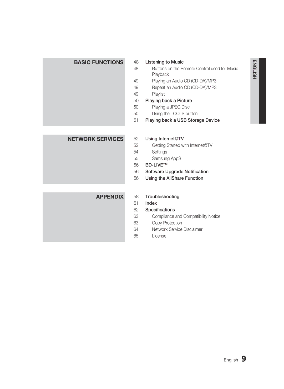 Samsung AK68-01859B user manual Bd-Live 