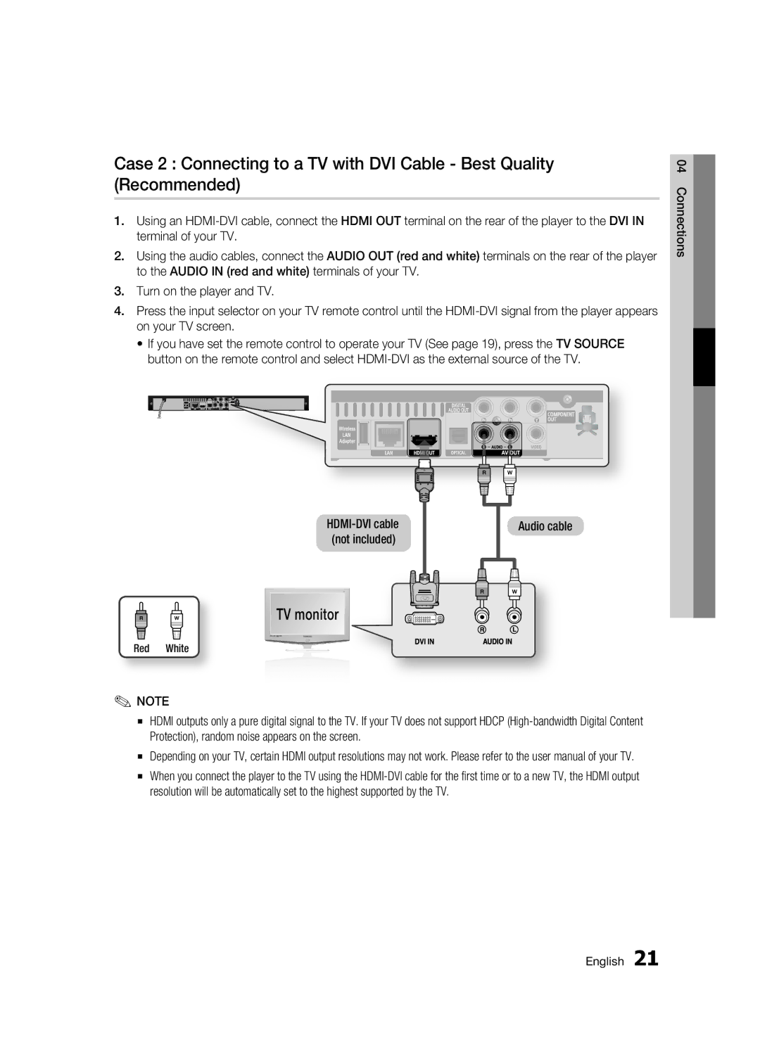 Samsung AK68-01963B-00 user manual Audio cable, Red White 