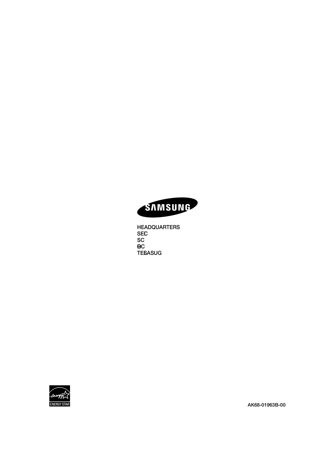 Samsung user manual Headquarters, AK68-01963B-00 