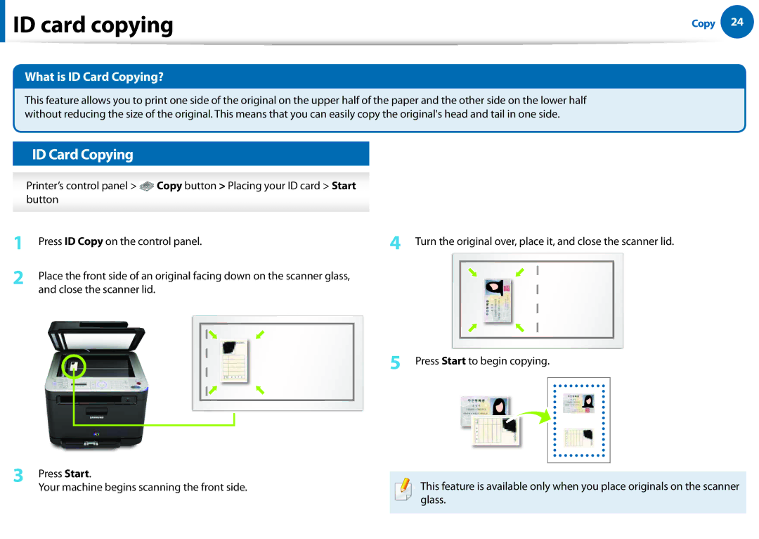 Samsung All in One Printer manual ID card copying, What is ID Card Copying? 