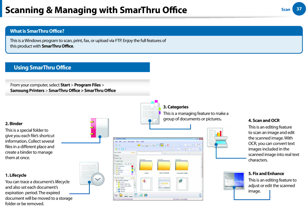 Samsung All in One Printer manual Scanning & Managing with SmarThru Office, Using SmarThru Office, What is SmarThru Office? 