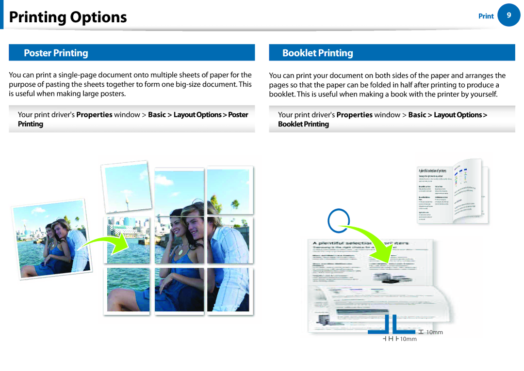 Samsung All in One Printer manual Poster Printing, Booklet Printing 