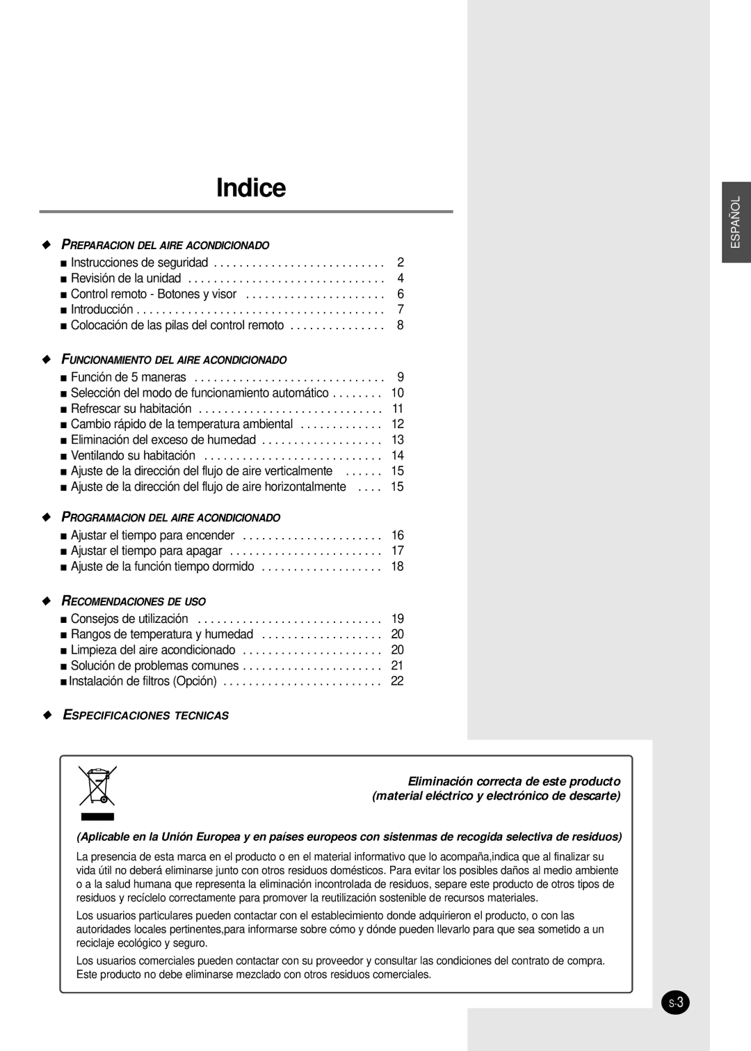 Samsung AM14B1(B2)E07 manuel dutilisation Indice 