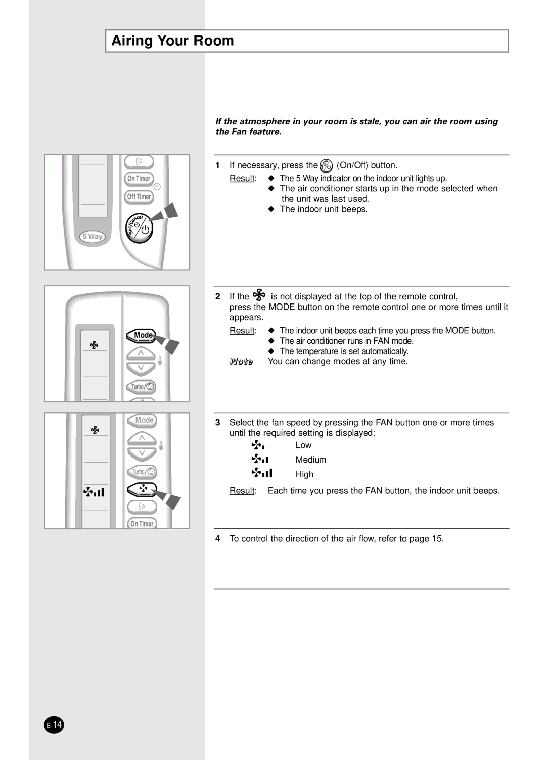 Samsung AM18B1(B2)C09 installation manual Airing Your Room 