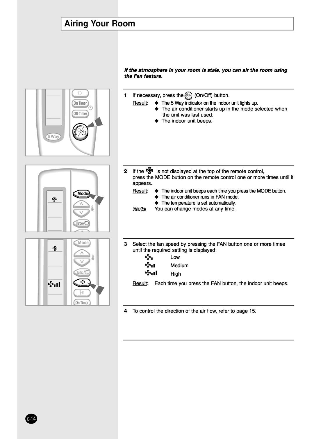Samsung AM18B1(B2)C09 installation manual Airing Your Room 