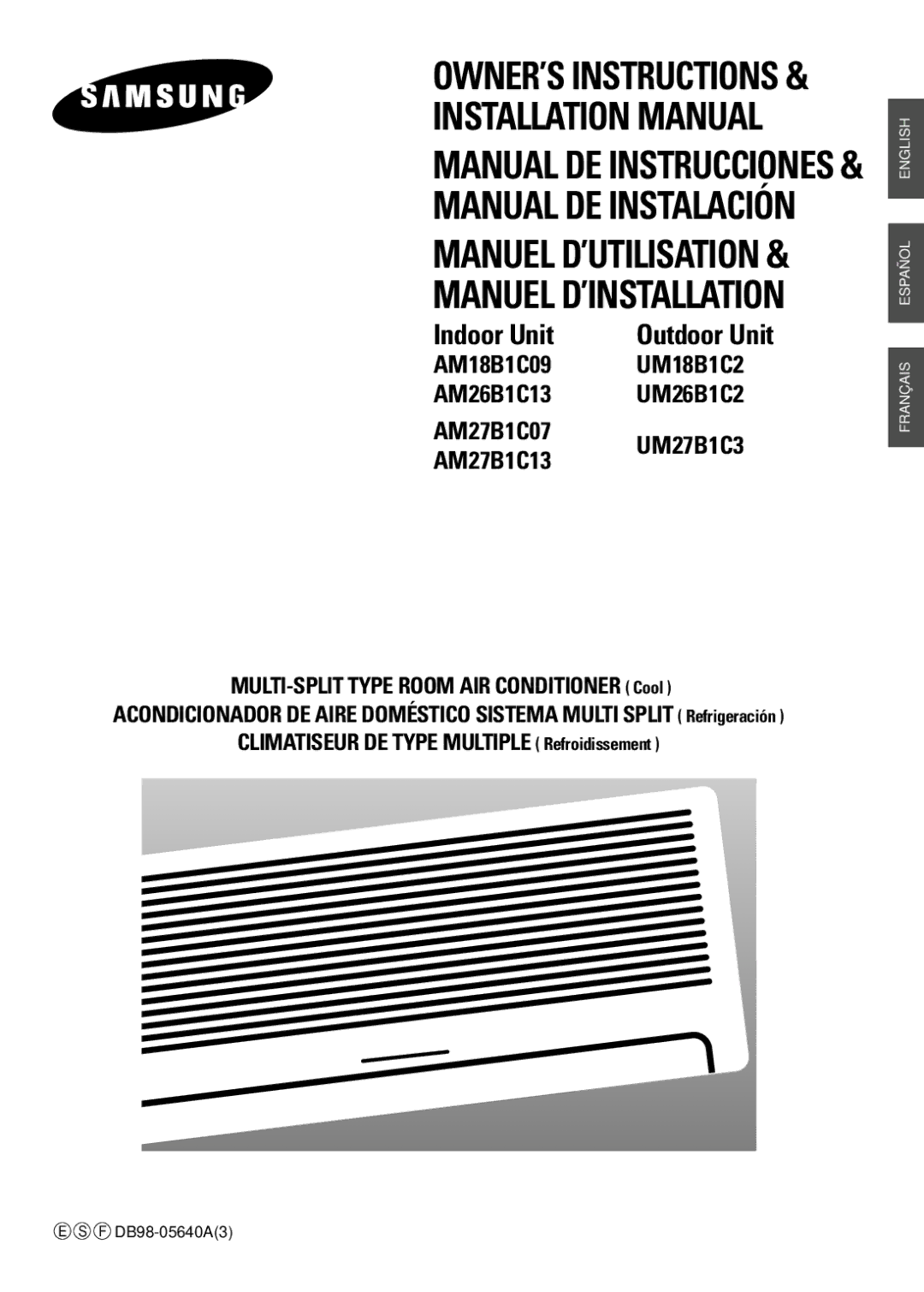 Samsung AM18B1C09 installation manual Installation Manual Manual DE Instrucciones 