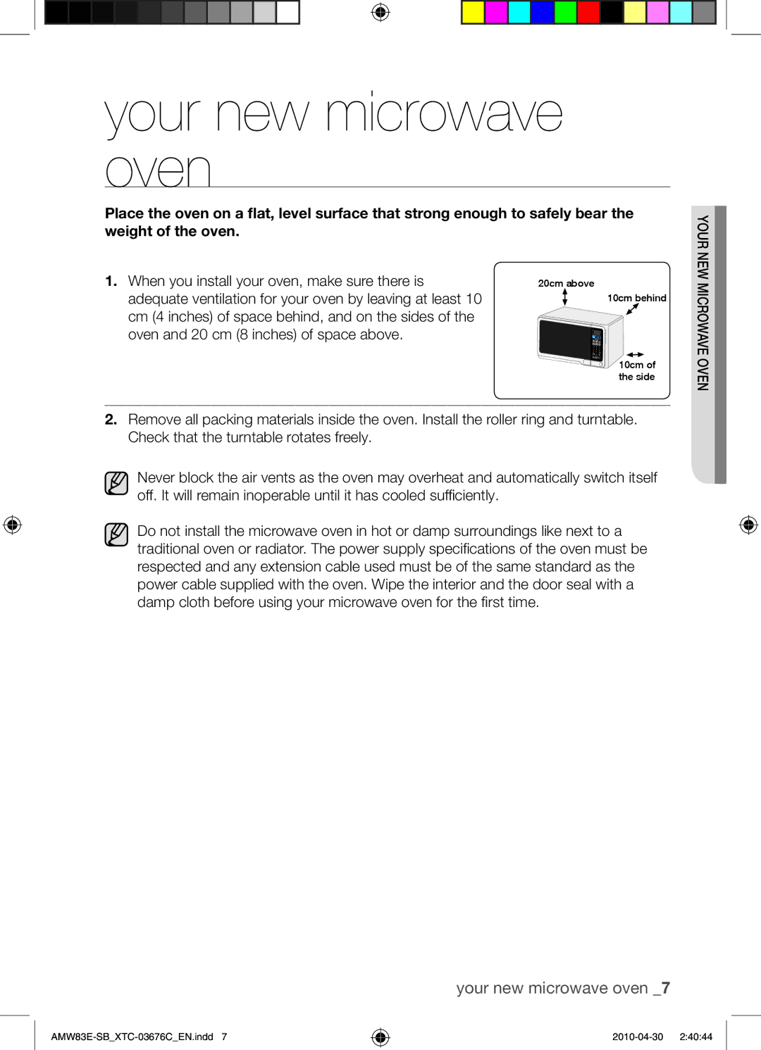 Samsung AMW83E-SB/XTC manual Your new microwave oven 