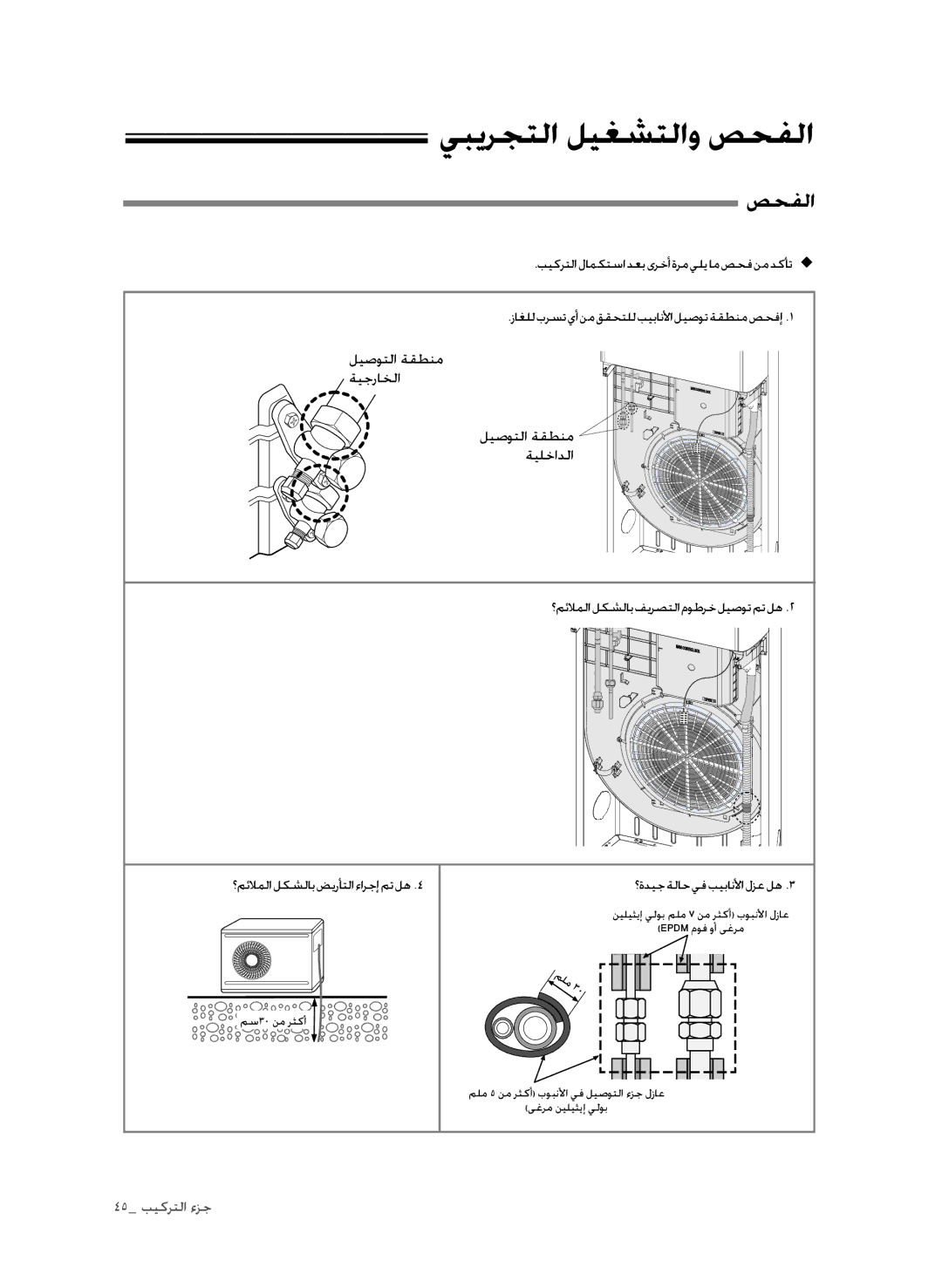 Samsung AP30M0ANUMG, AP30M0ANXSG, AP30M0AXUMG, AP30M0AXXSG manual يبيرجتلا ليغشتلاو صحفلا 