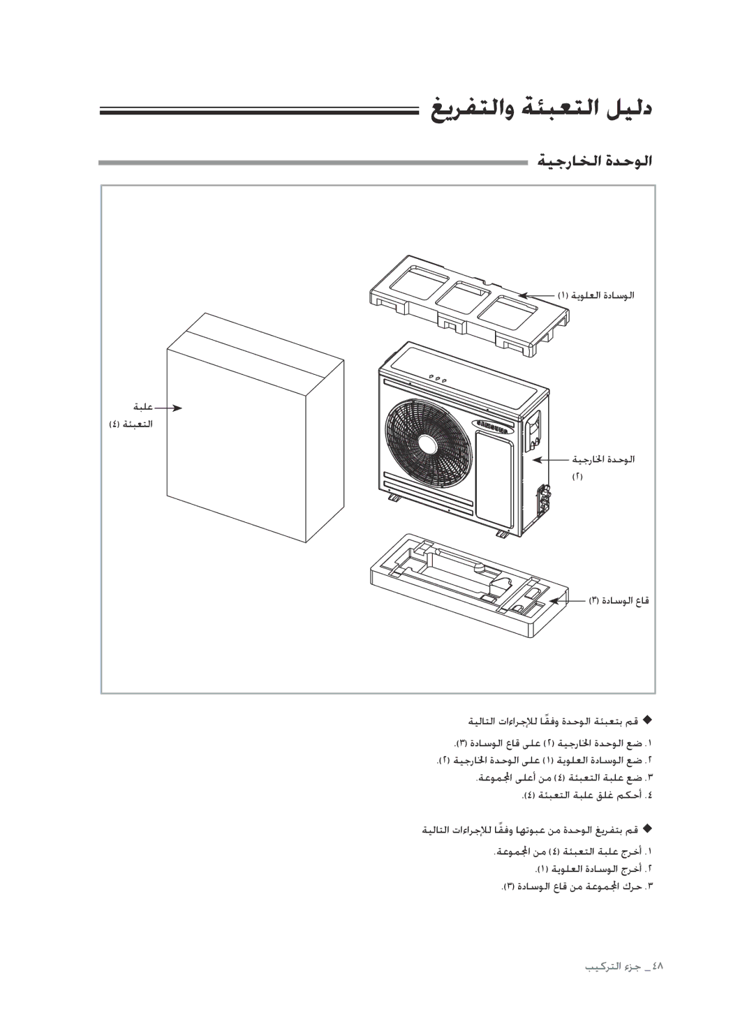 Samsung AP30M0ANXSG, AP30M0ANUMG, AP30M0AXUMG, AP30M0AXXSG manual ةيجراخلا ةدحولا 