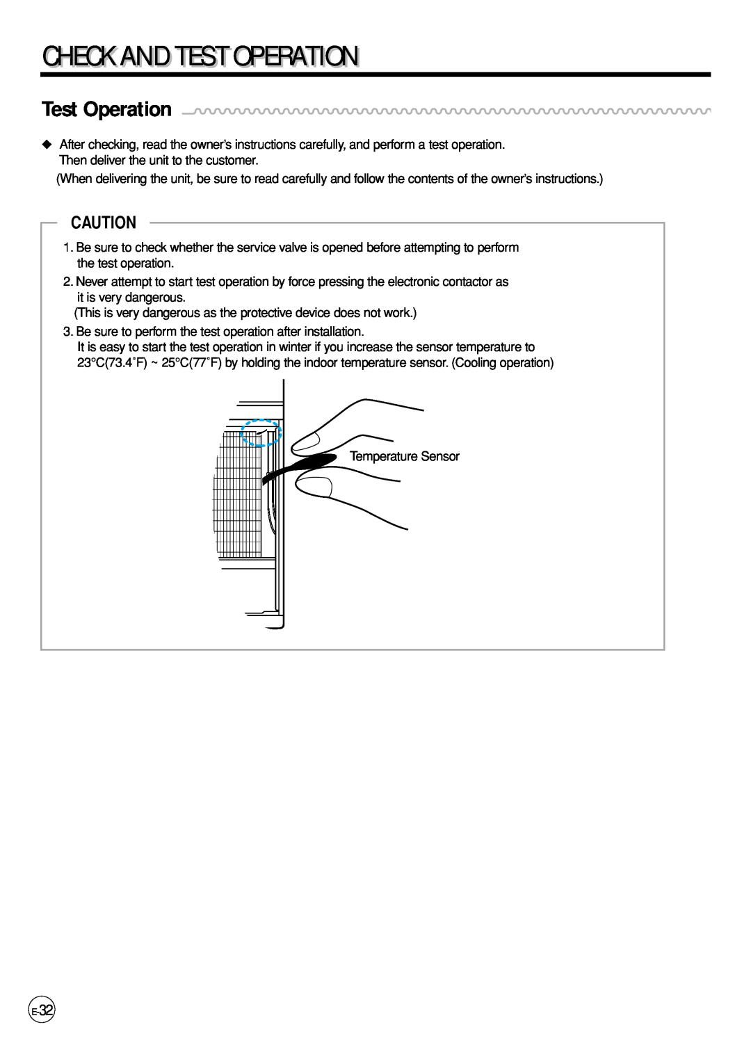 Samsung AP500PF installation manual Check And Test Operationi 