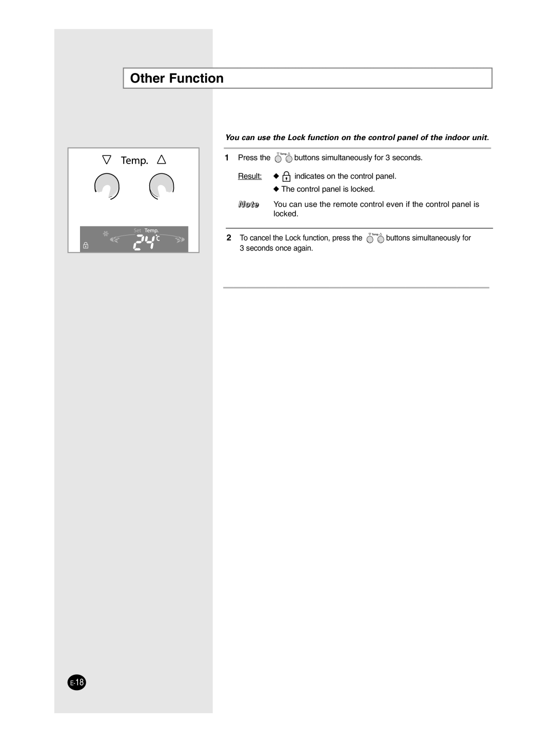 Samsung AP50Q1CNMID manual Other Function 