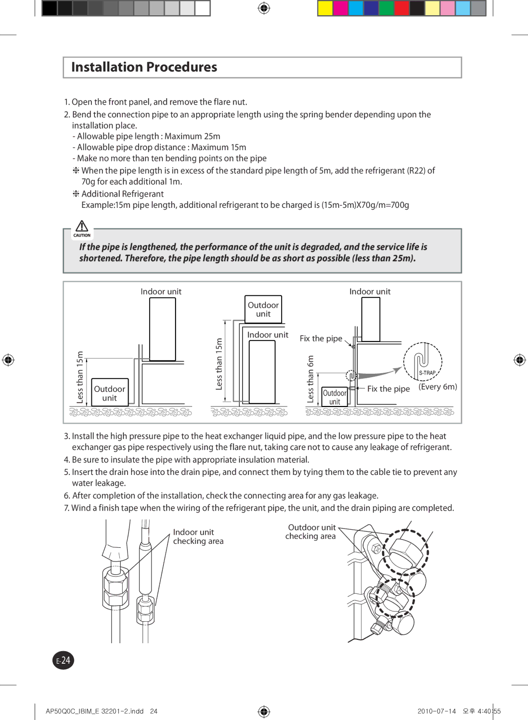 Samsung AP55Q0DNUMG manual Installation Procedures 