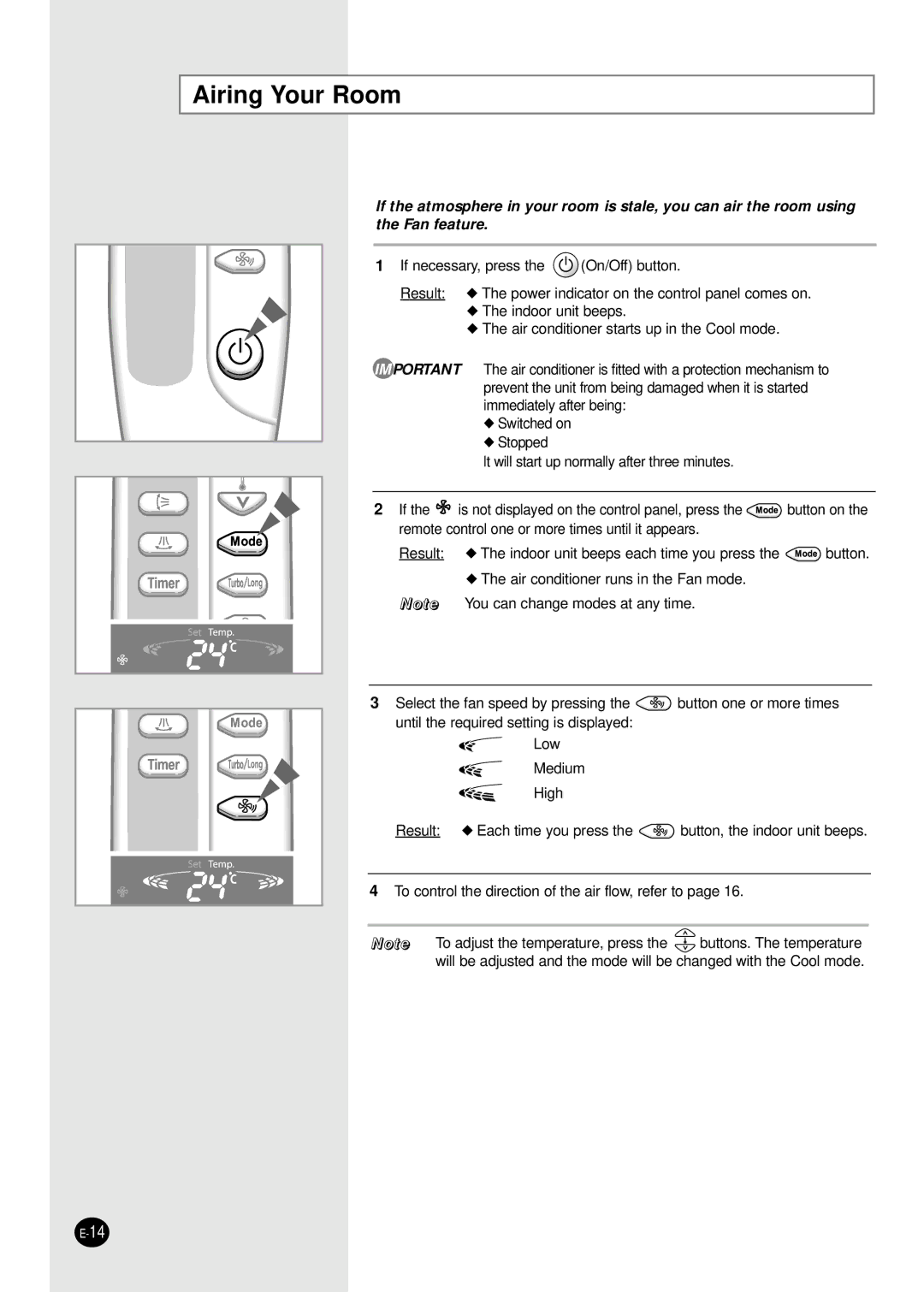 Samsung AP55Q2BNUMG manual Airing Your Room 