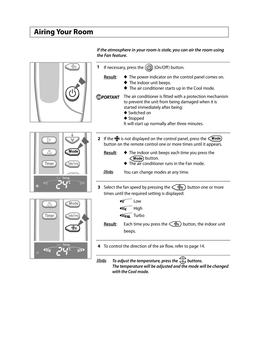 Samsung AP55Q2DNUMG, AP50Q0CNAFR manual Airing Your Room 