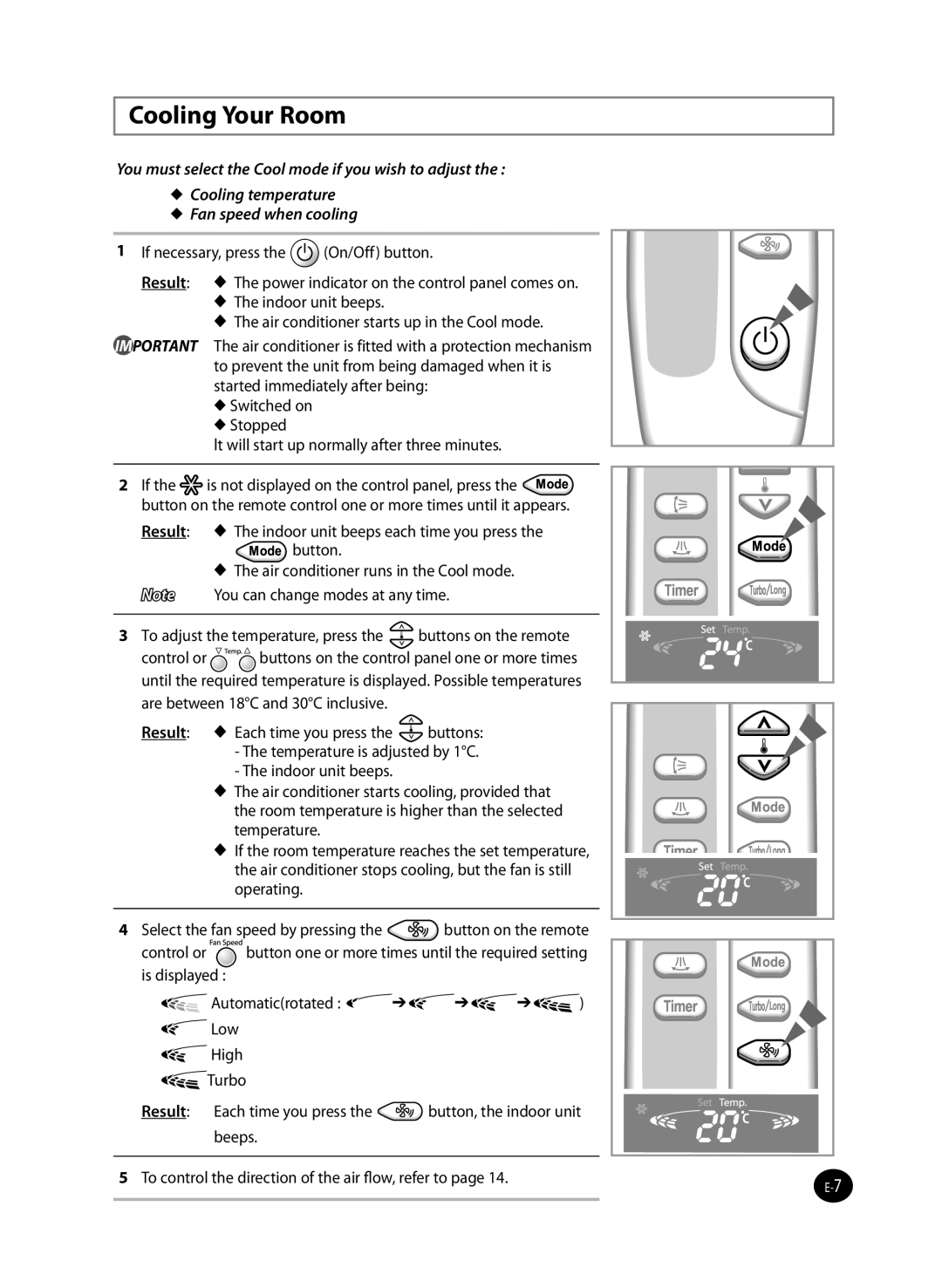 Samsung AP50Q0CNAFR, AP55Q2DNUMG manual Cooling Your Room 