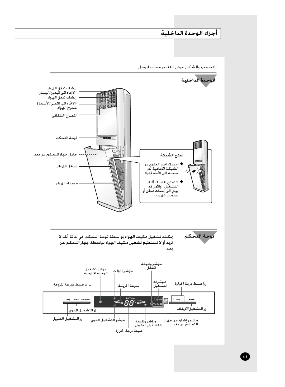 Samsung APC304NTB1/UMG manual ﺔﻴﻠﺧﺍﺪﻟﺍ ﺓﺪﺣﻮﻟﺍ ﺀﺍﺰﺟﺃ, ﻞﻳﺩﻮﳌﺍ ﺐﺴﺣ ﺮﻴﻴﻐﺘﻠﻟ ﺽﺮﻋ ﻞﻜﺸﻟﺍﻭ ﻢﻴﻤﺼﺘﻟﺍ 