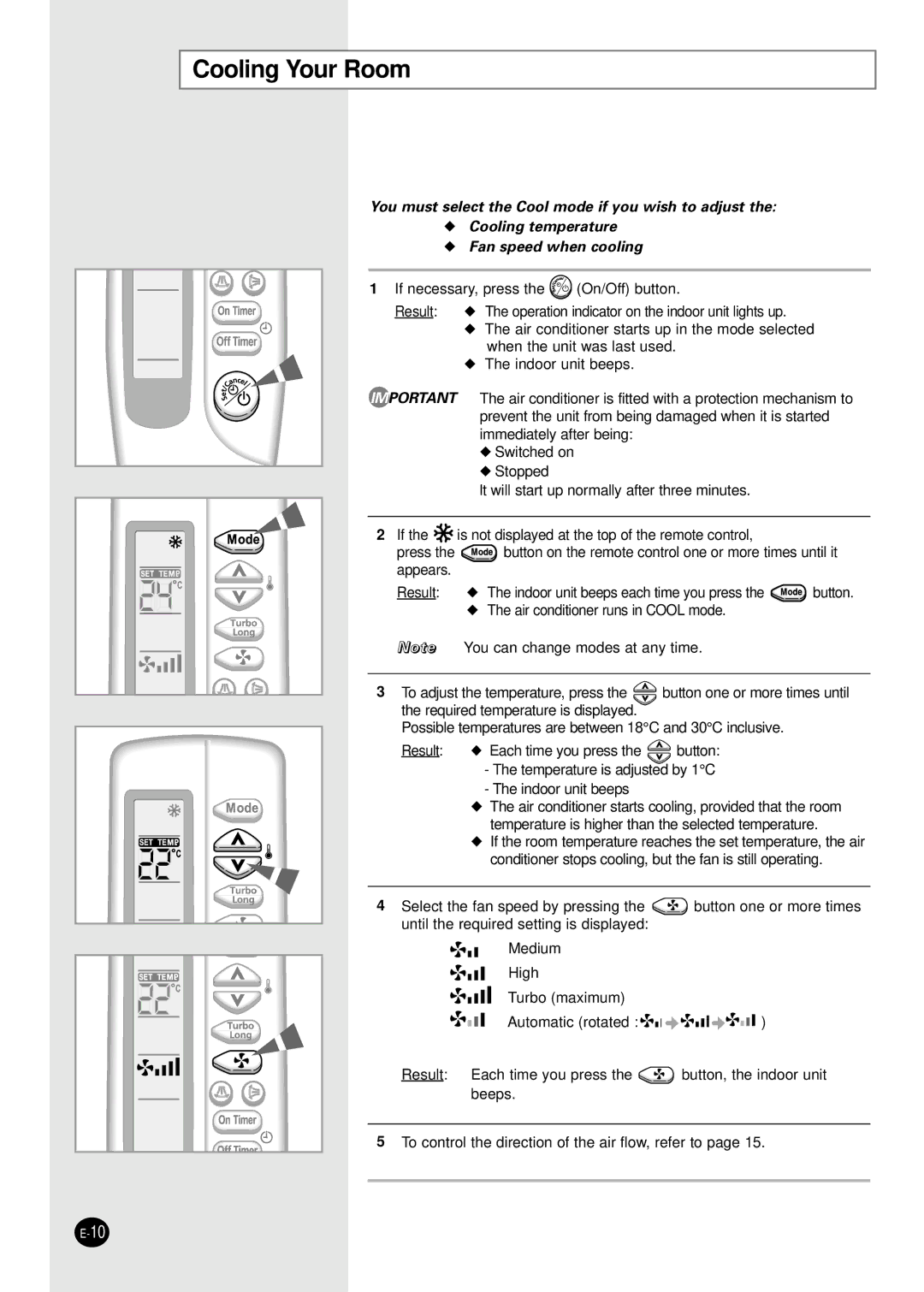 Samsung APC304NTB1/UMG manual Cooling Your Room 